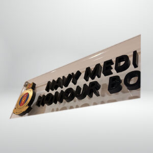 Board - Embossed or cut-out TItle and logo