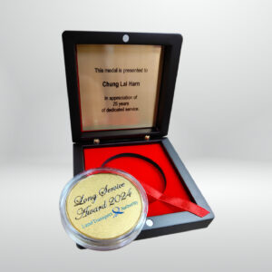 Coin Box - UV print Coin + Wooden Box + Gold Plate